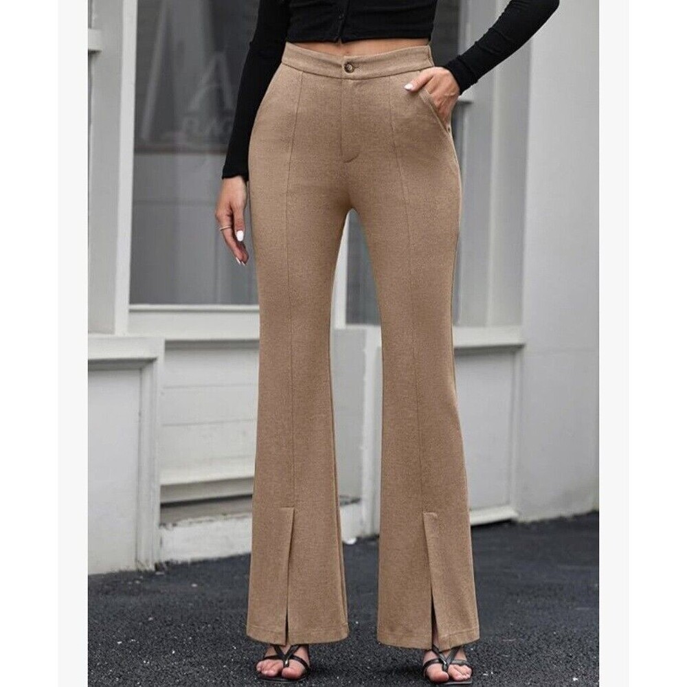 Women's Flare Pants Light Tan Pull on New Size 2xl